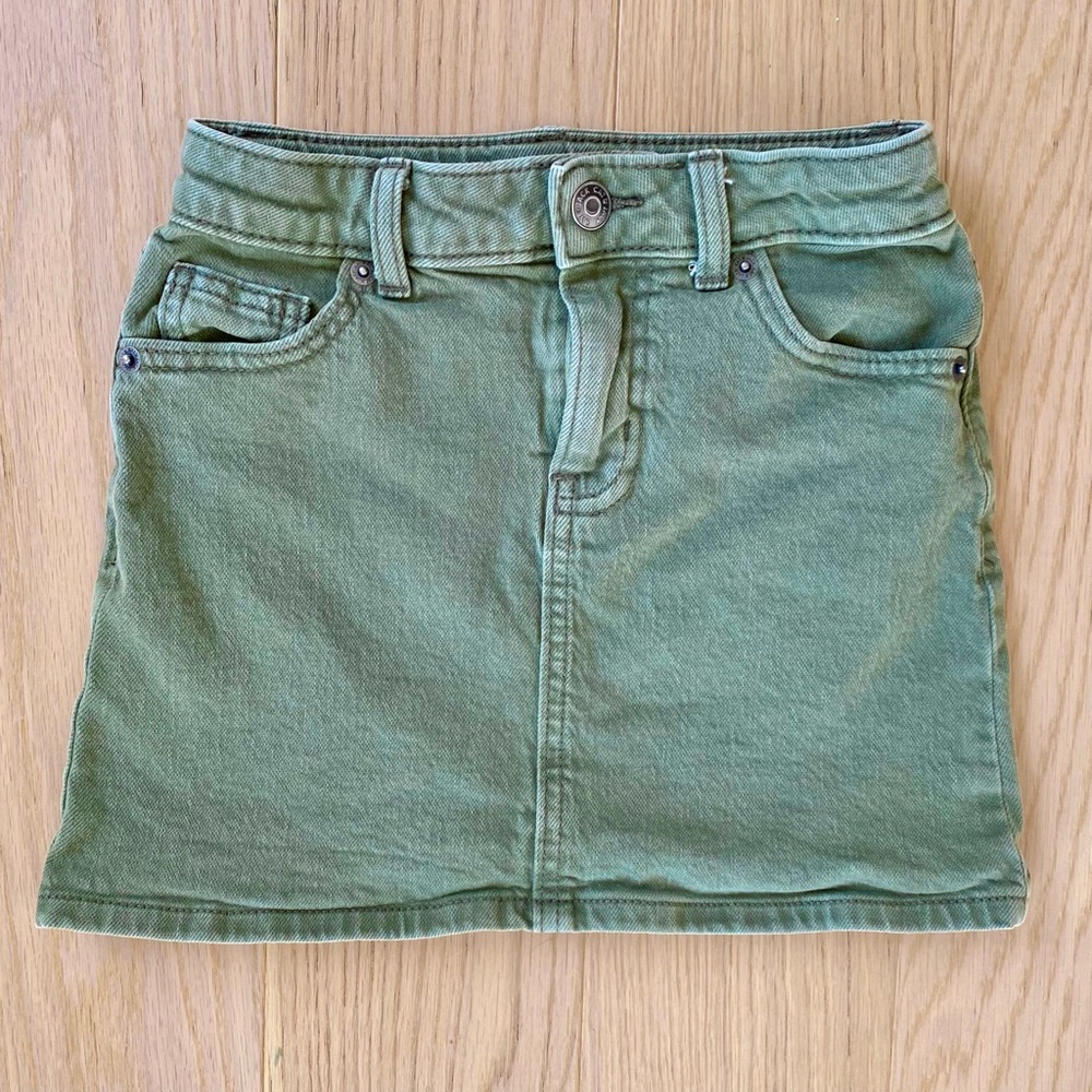 Cat & Jack Green Denim Skirt Size S (6/7) Girls